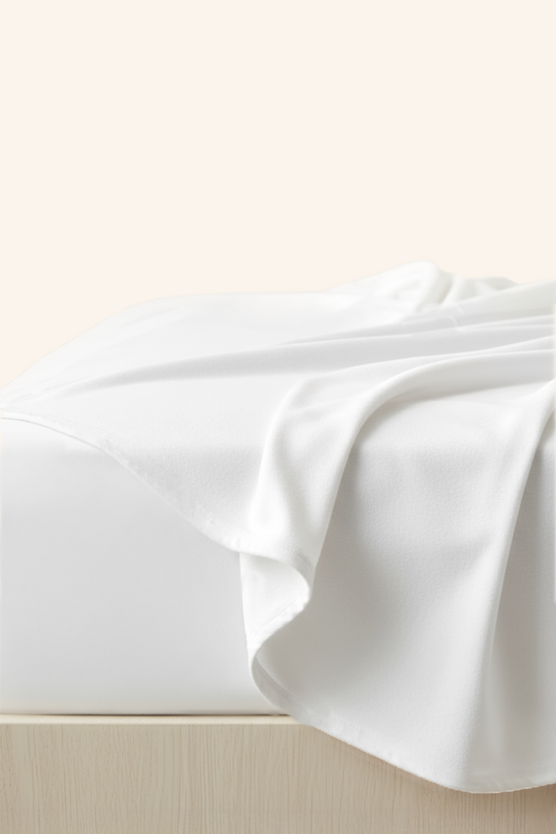 Białe miękkie flanelowe prześcieradło 160 g/m² bez gumki Spod Igły i Nitki – przytulne otulenie