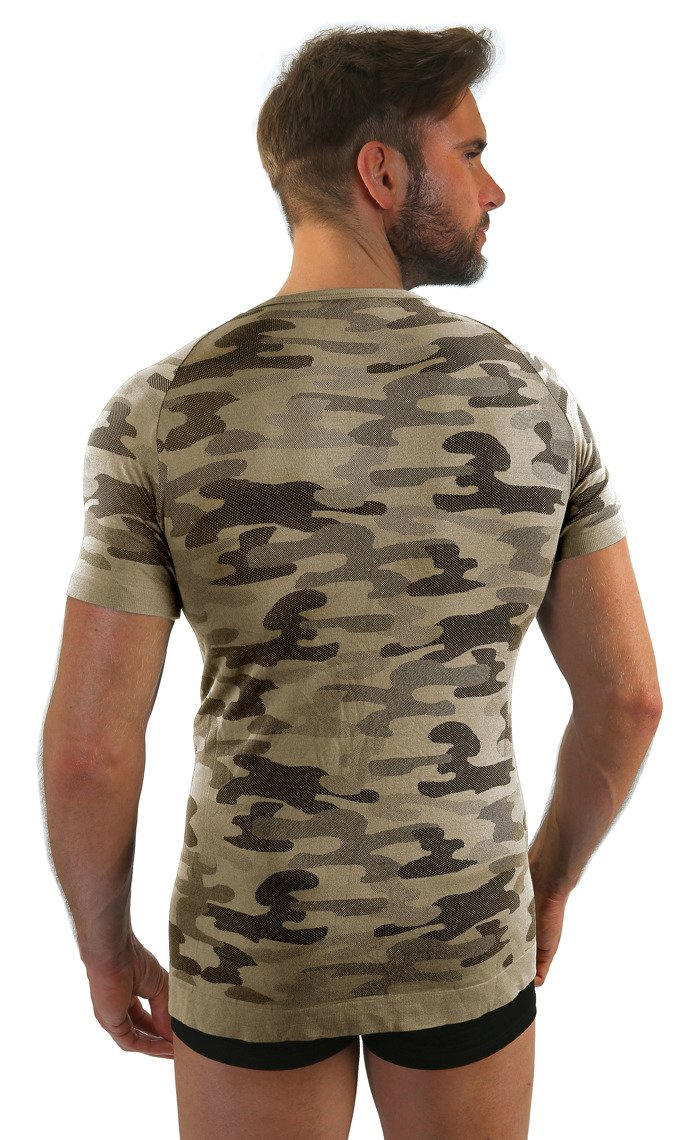 Koszulka Męska Termoaktywna Krótki Rękaw Moro