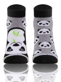 Panda kolorowe krótkie skarpety unisex 90% bawełna Finest Sesto Senso – komfort na co dzień