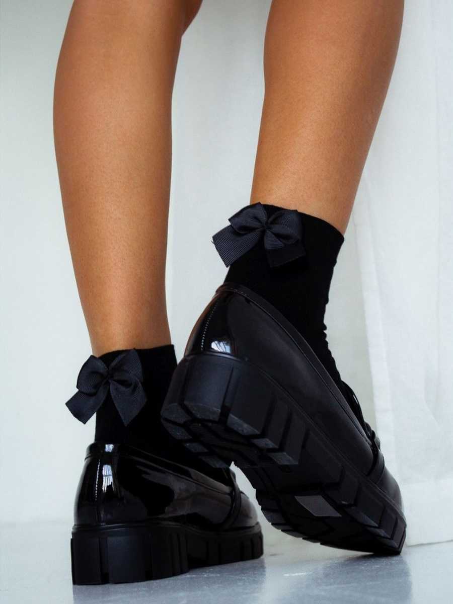 Skarpetki damskie z kokardą rypsową