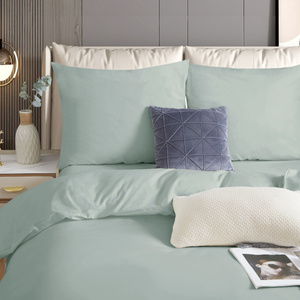 Szałwiowa gładka pościel damska 120g/m2 satyna bawełniana Spod Igły i Nitki – komfortowy sen.