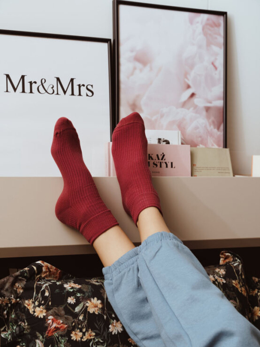 Bawełniane Szare Skarpetki Damskie Comfort