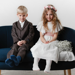 Skarpetki dziecięce z wełny merino bezuciskowe w prążek art. 130