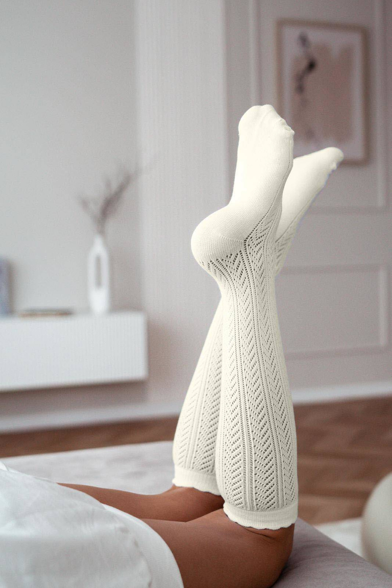 Podkolanówki Damskie Ażurowe Jodełka 330