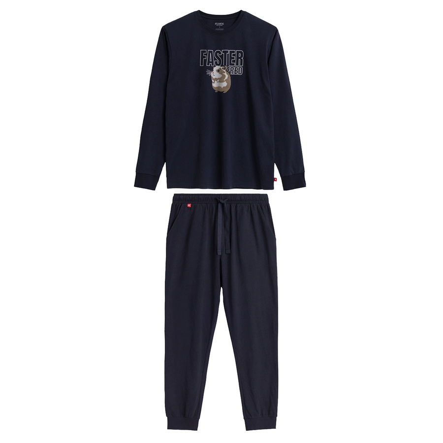 Granatowe komfortowe piżamy męskie NMP-376 Atlantic – wygoda i styl na noc.