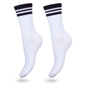 Skarpetki damskie w prążek z paskami