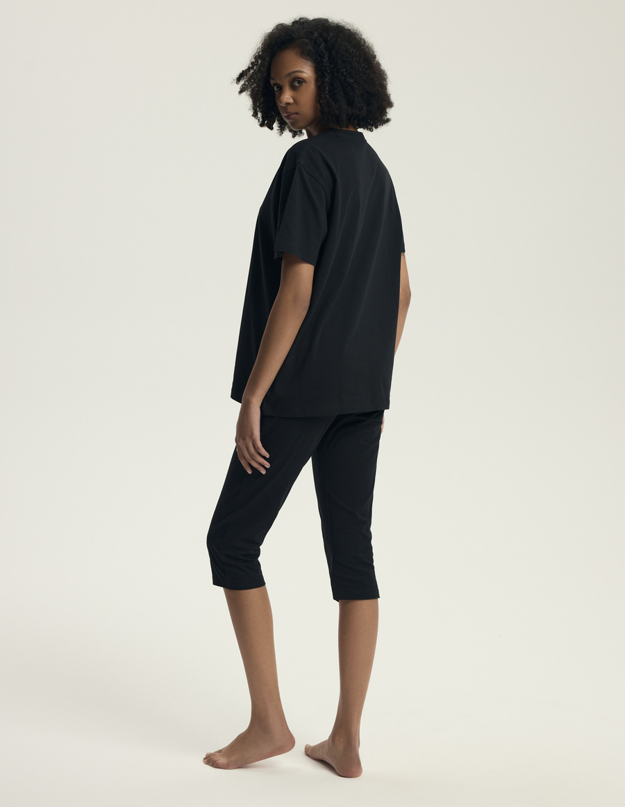 Damska piżama bawełniana Dairoku 43728 czarna