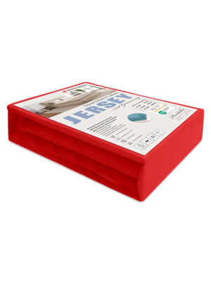 Czerwone elastyczne prześcieradło z gumką 80% bawełna Jersey Sesto Senso – komfort snu