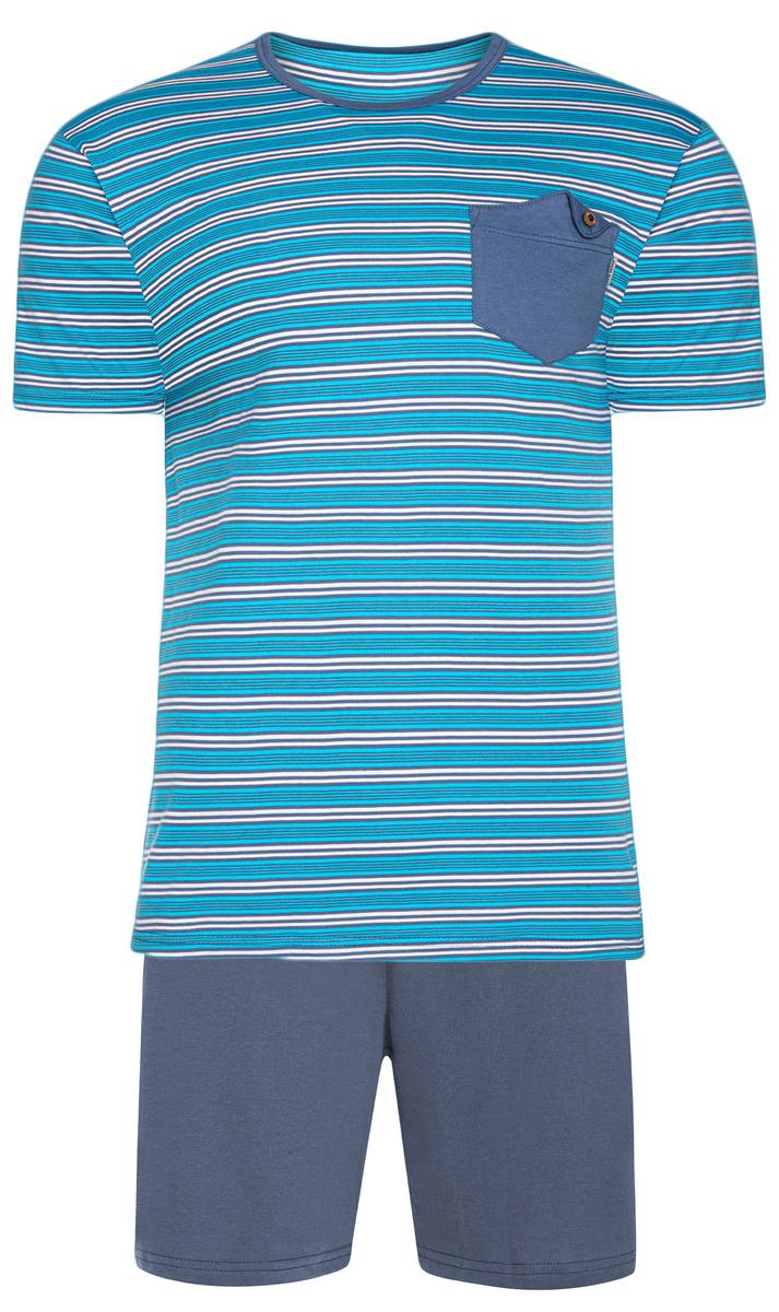 Piżama Męska Krótki Rękaw Krótkie Spodenki