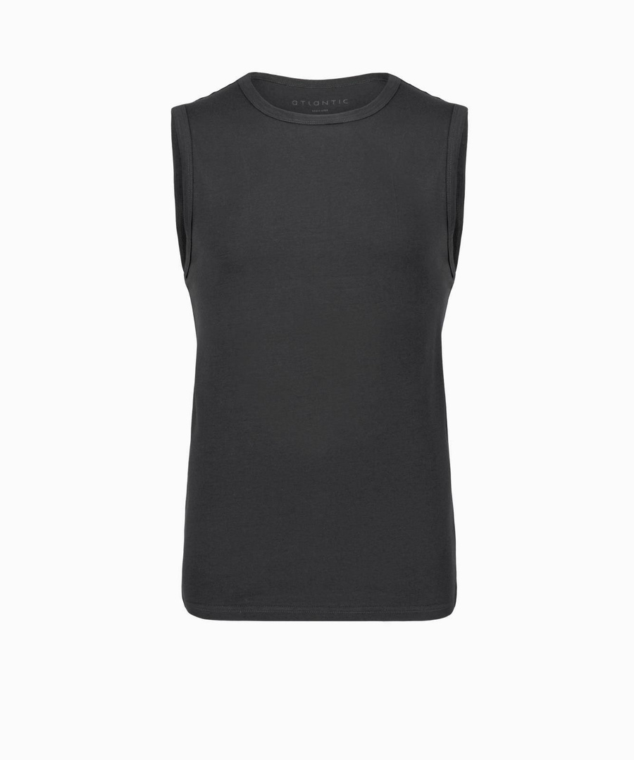 Grafitowa koszulka męska z bawełny 95% elastan Atlantic – komfort i styl na co dzień