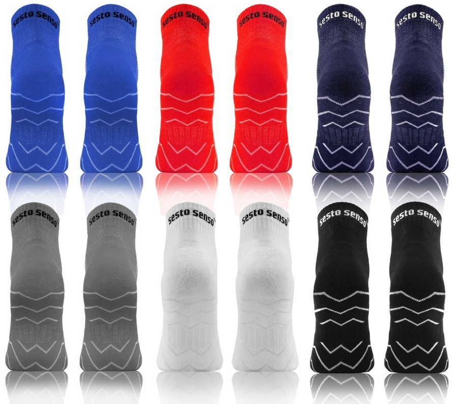 6-pak oddychające bezszwowe skarpety unisex 3/4 AMZ Sesto Senso – komfort i stabilizacja