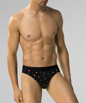 Czarne elastyczne majtki męskie 95% bawełna 3MP-175 Atlantic – komfort na co dzień