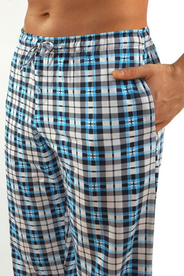 Jeans klasyczna piżama męska długa 100% bawełna Jasiek Sesto Senso – całoroczny komfort