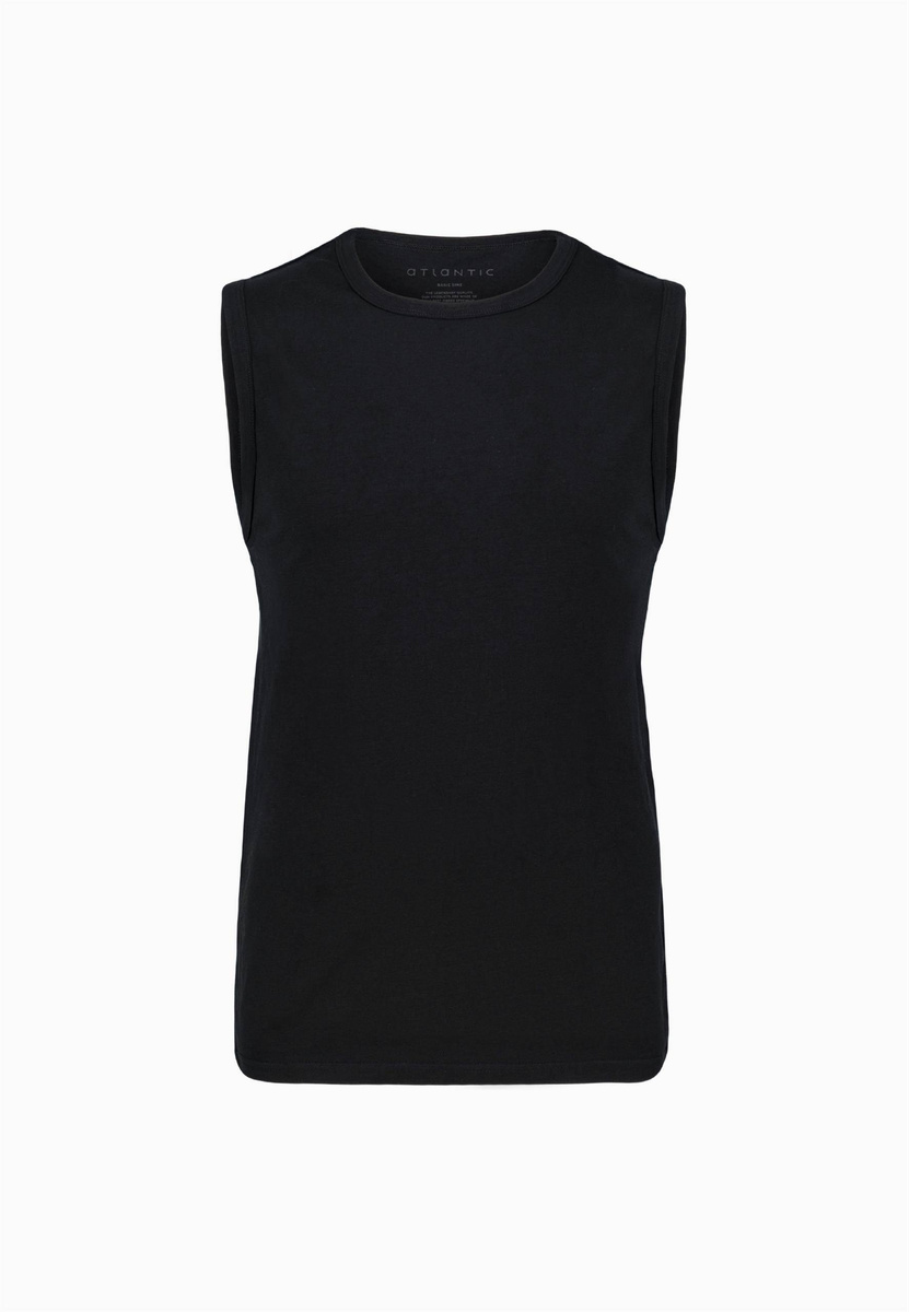 Czarna klasyczna koszulka męska 95% bawełna Atlantic – komfort i styl na co dzień