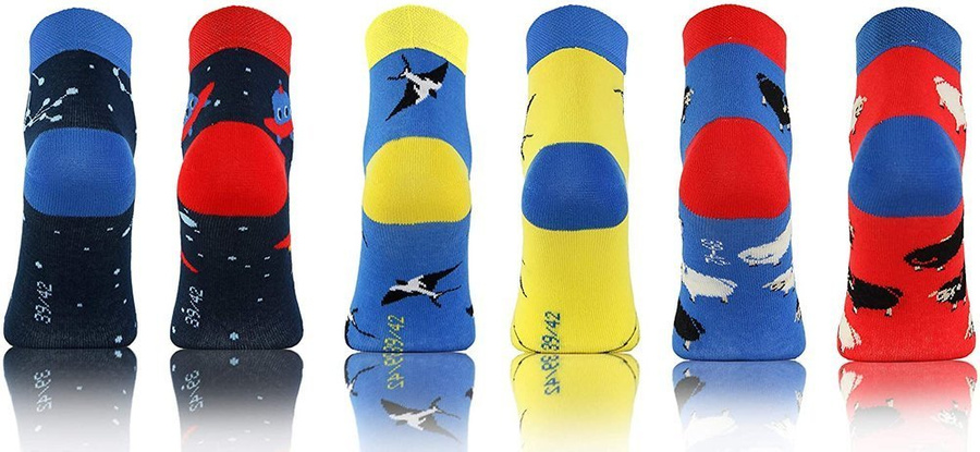 Kolorowe nieuciskające skarpety 3/4 unisex 90% bawełna Sesto Senso – idealne na prezent