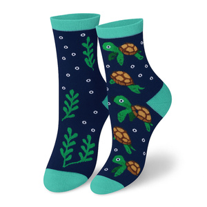 Skarpetki Damskie Bawełniane Żółwie