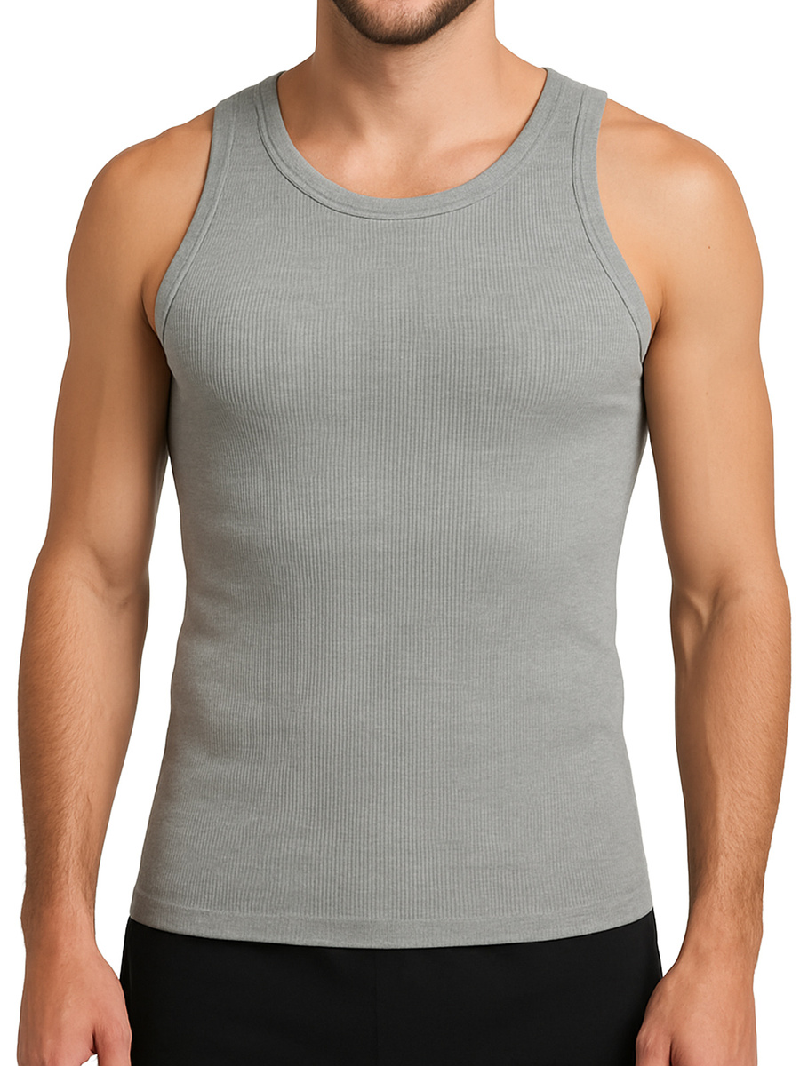 Koszulka Na Ramiączkach Męska Mix w Prążek 3 Pack