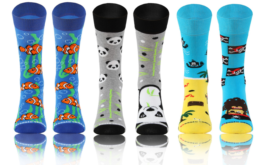 3X Kolorowe Skarpety NIE DO PARY