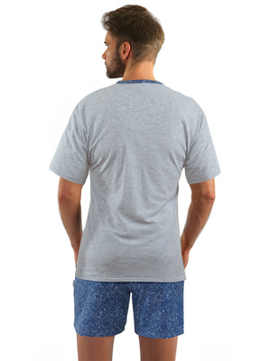 Piżama Męska Krótki Rękaw Krótkie Spodenki