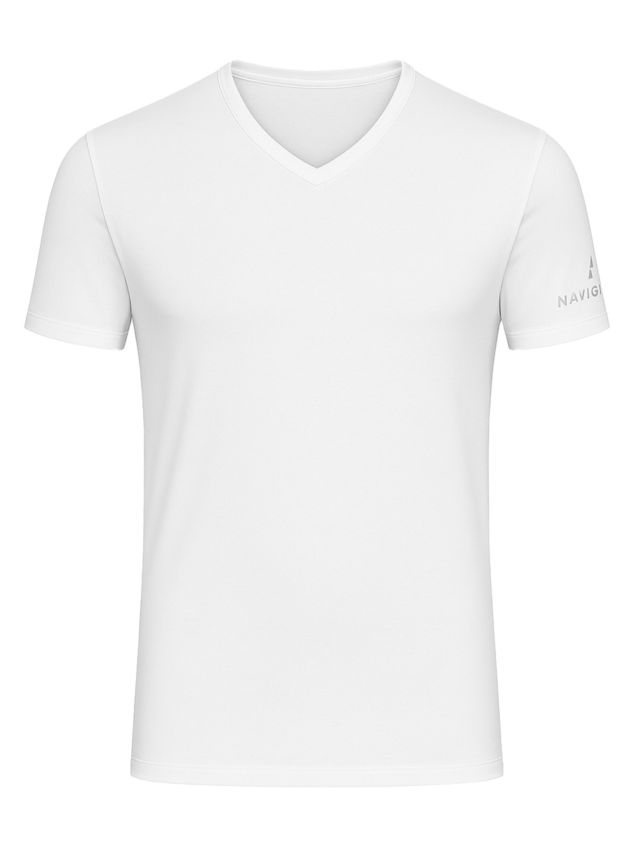 Podkoszulek Męski na Krótki Rękaw Dekold V Art. 571 Biały Navigare