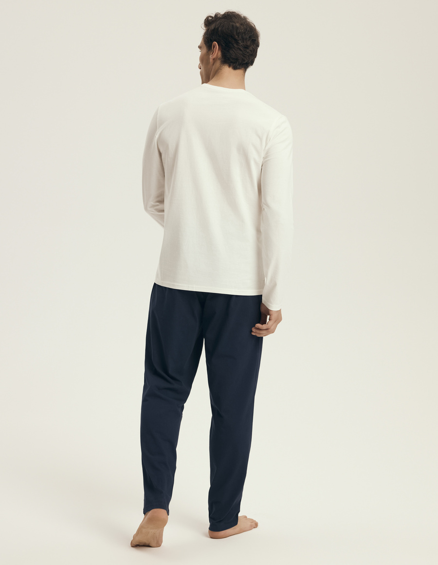 Męska piżama 43475 biała bawełniana