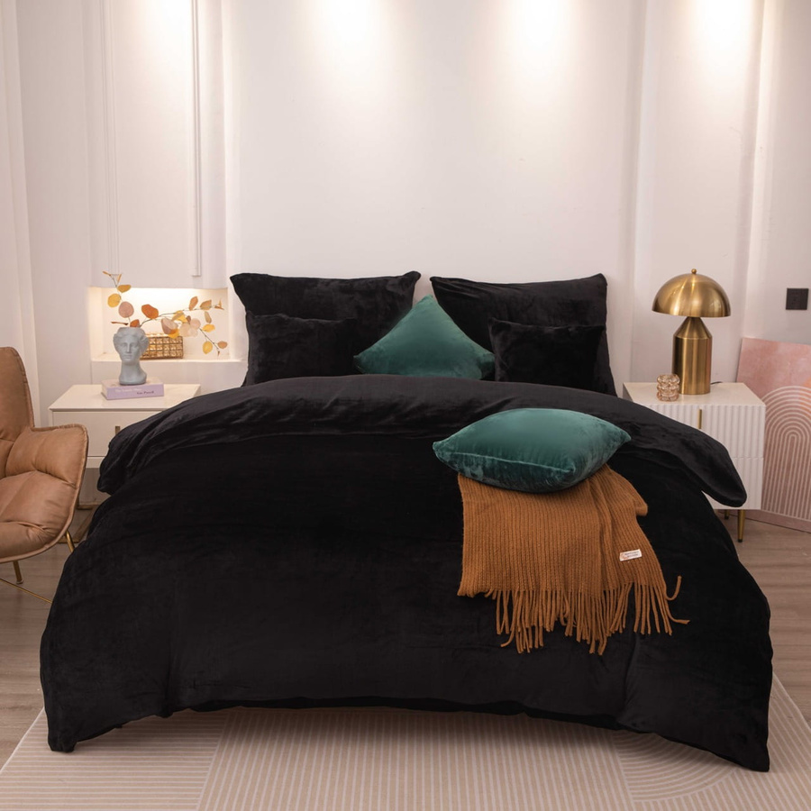 Czarna miękka pościel 210g/m2 Cozy Spod Igły i Nitki – komfort snu