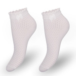 Skarpetki damskie ażurowe z kokardką 115