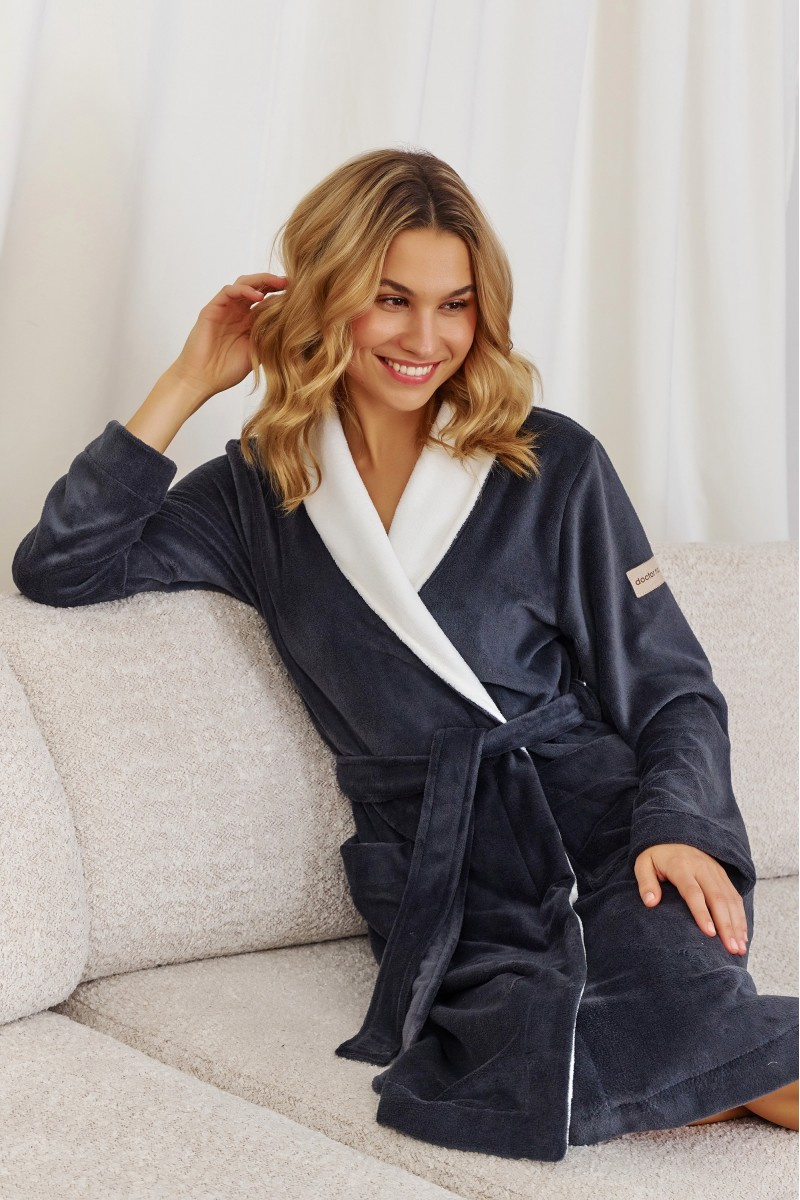 Doctor Nap Długi szlafrok z kapturem SOFT