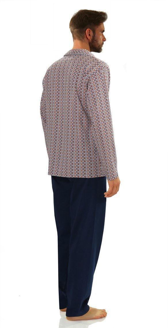 Piżama Męska Długi Rękaw Rozpinana