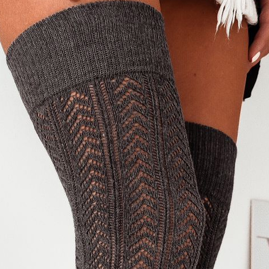 Zakolanówki Ażurowe Jodełka 347