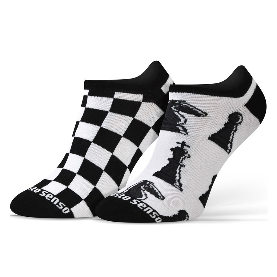 Szachownica skarpety stopki unisex 90% bawełna Finest Cotton Sesto Senso – styl i wygoda