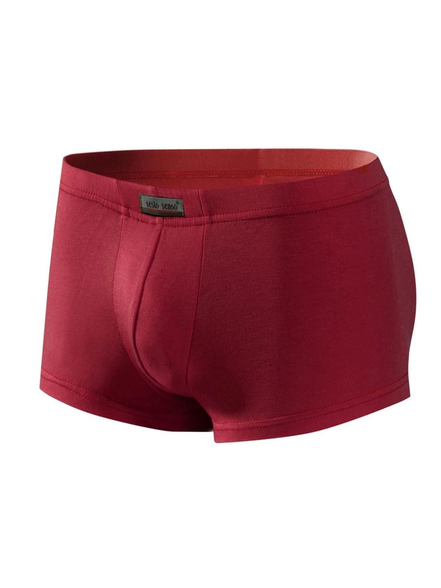 Bordowe seksowne mini bokserki męskie 93% mikromodal BM06 Sesto Senso – odważny styl