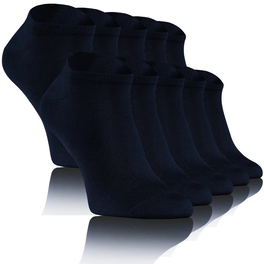 Granatowe skarpetki stopki damskie męskie 10-pak 76% bambus Sesto Senso – komfort i świeżość