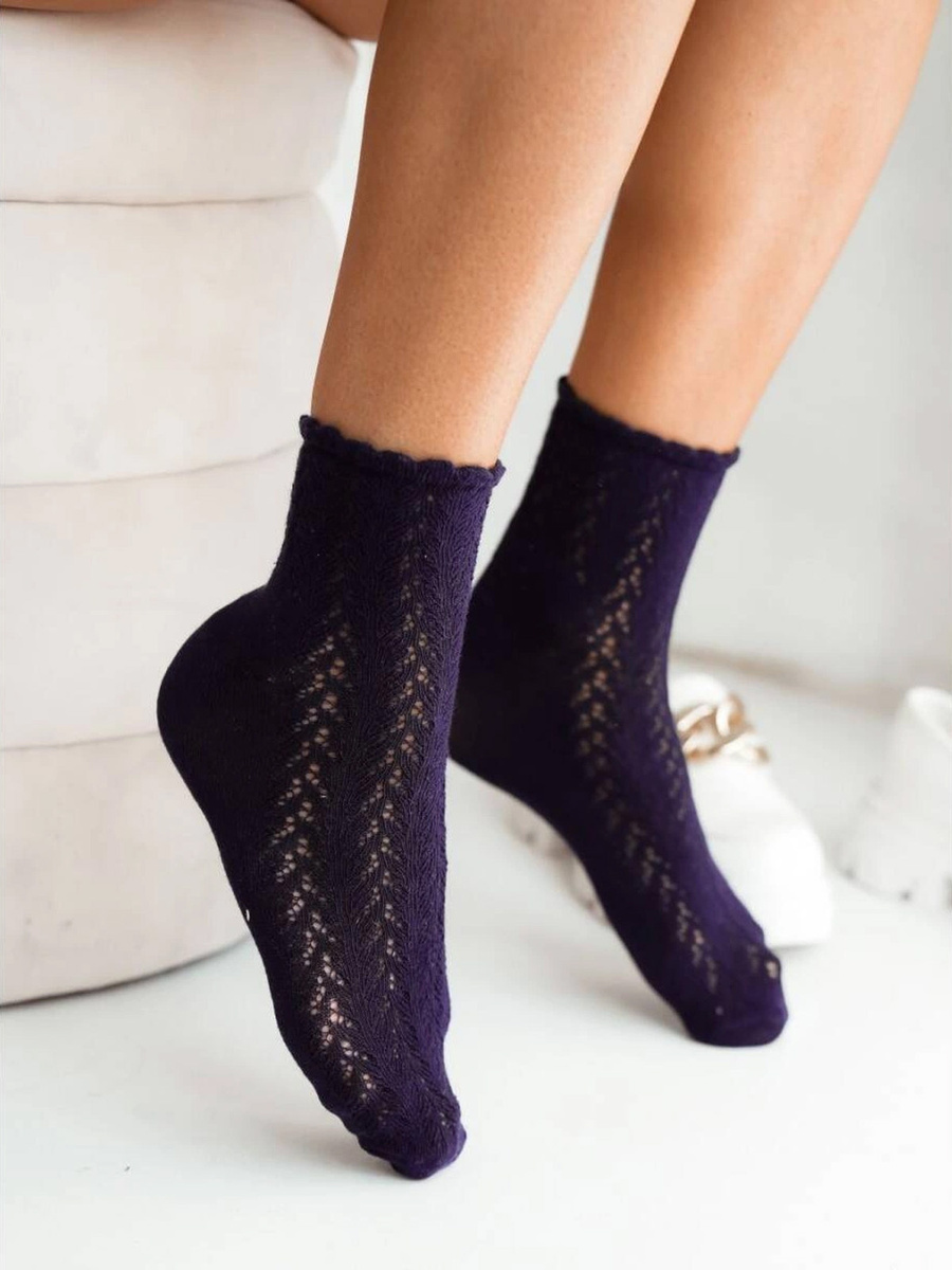 Skarpetki Damskie Bawełniane Ażurowe 989