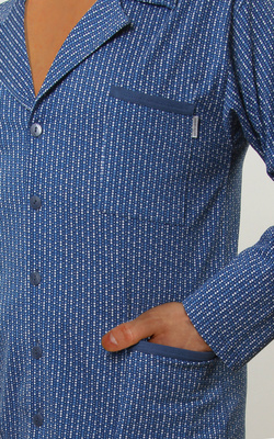 Piżama Męska Długi Rękaw Rozpinana