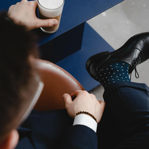 Skarpety garniturowe Wzór 122 niebieski