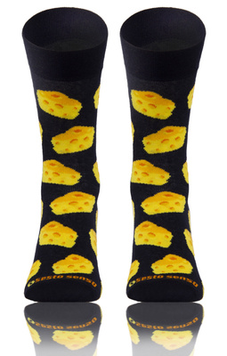 Długie Skarpetki Kolorowe Bawełniane Unisex 90% Bawełna z Zabawnym Wzorem Sesto Senso