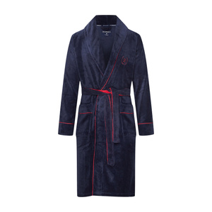 Szlafrok męski 36375 dark blue z kapturem