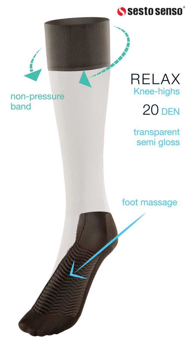 Bezuciskowe podkolanówki damskie 20 DEN Relax Sesto Senso – komfort na co dzień