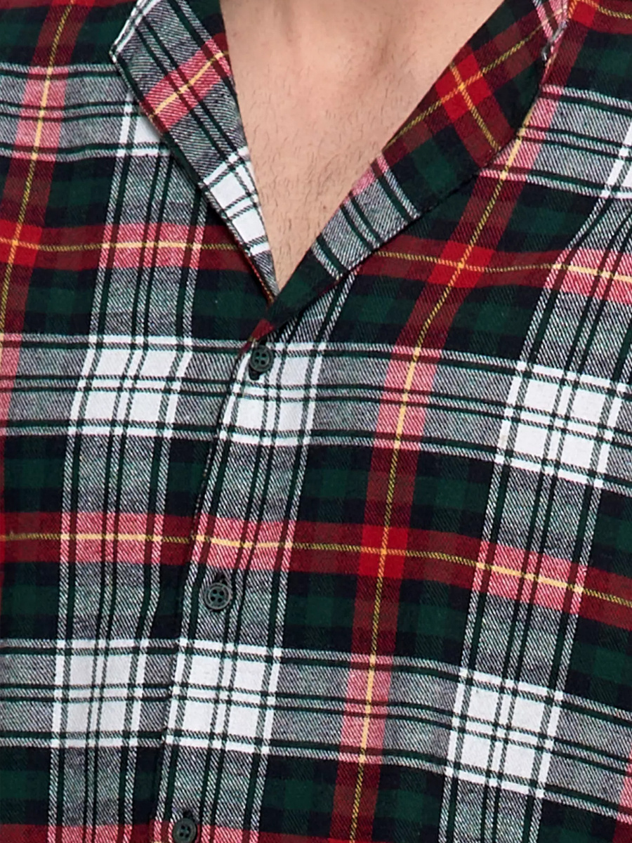 Flanelowa piżama damska z długim rękawem