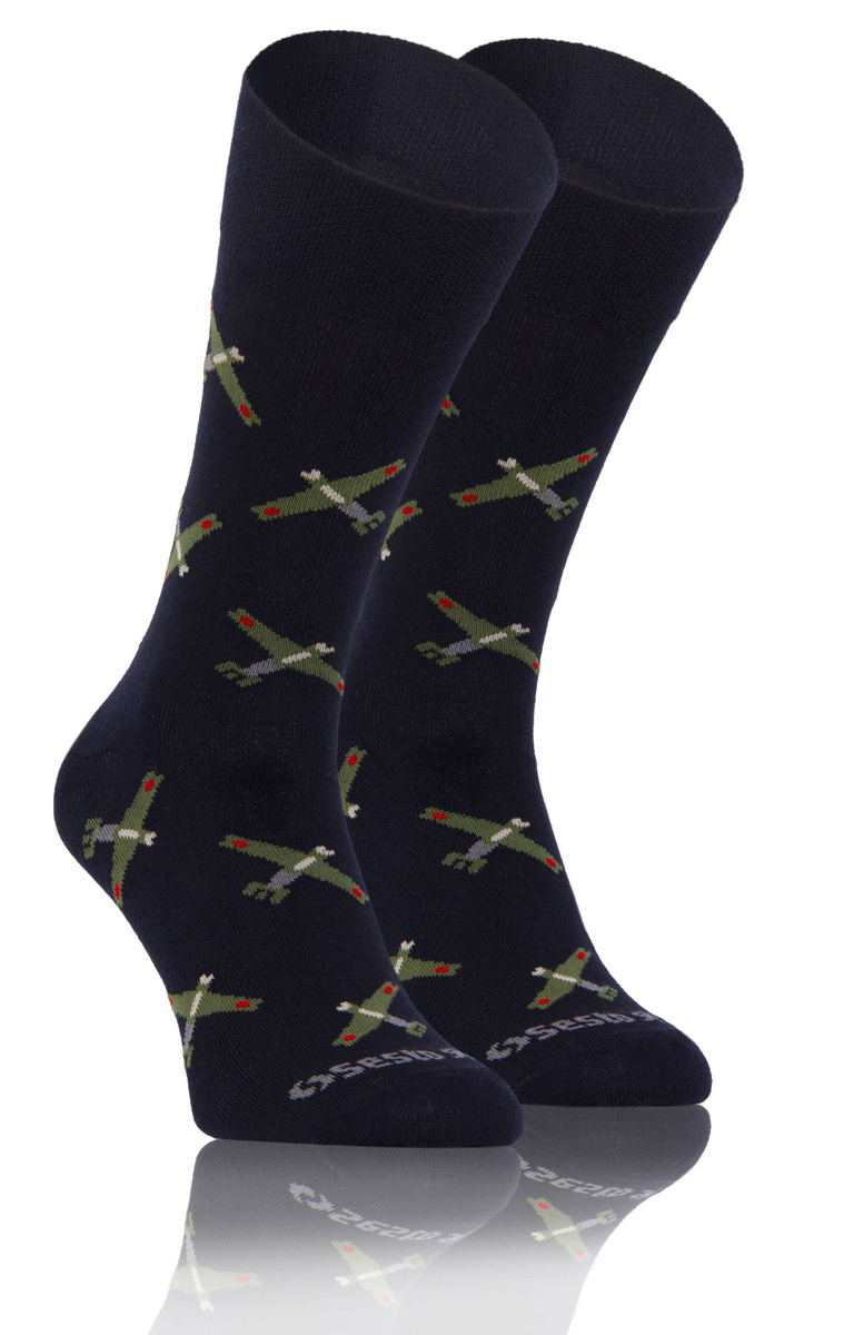 Długie Skarpetki Kolorowe Bawełniane Unisex 90% Bawełna z Zabawnym Wzorem Sesto Senso