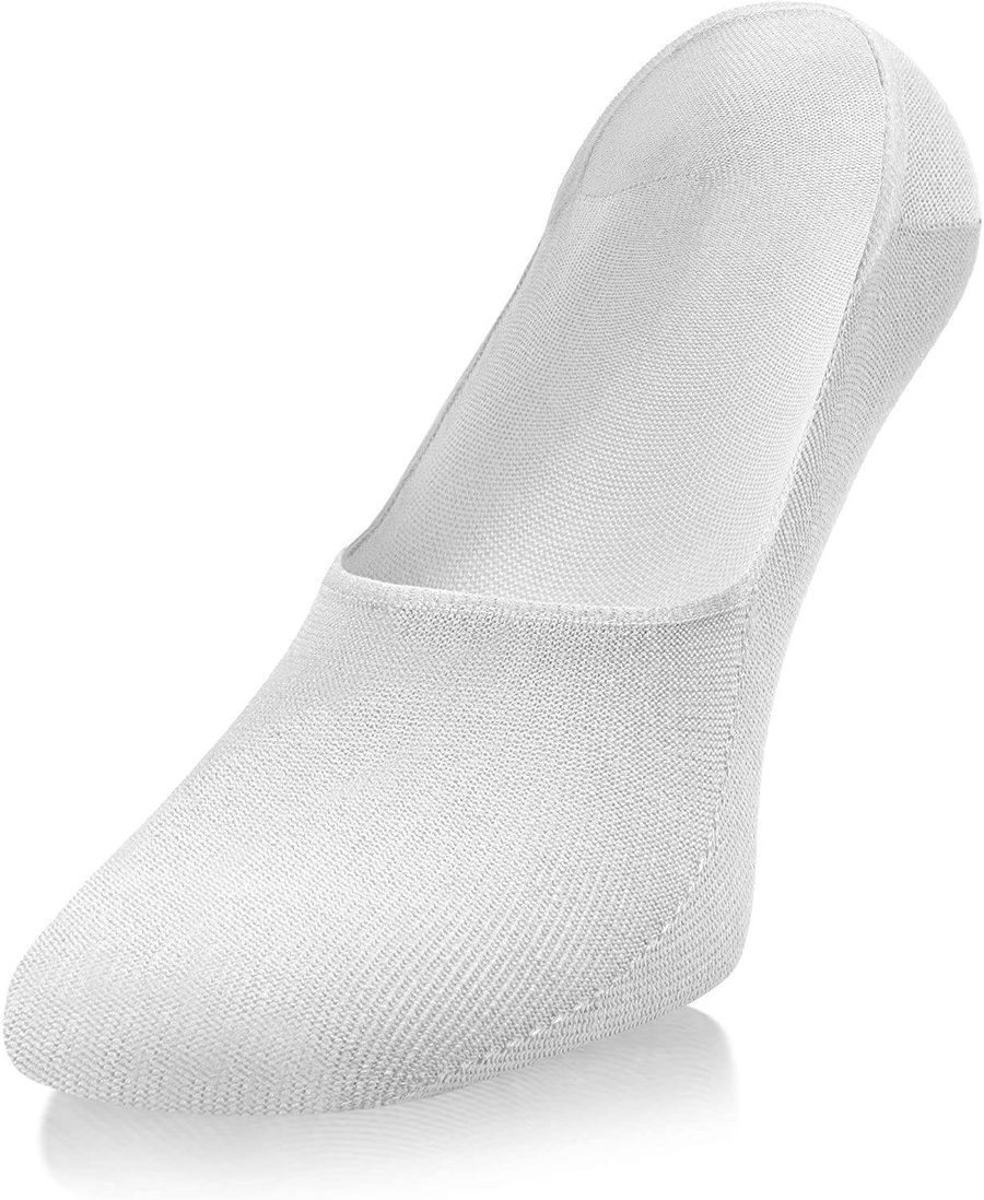 Białe niewidoczne stopki balerinki męskie z bawełny Sesto Senso – komfort przez cały dzień