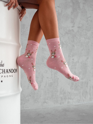 Skarpetki damskie Króliki i kropki