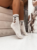 Skarpetki damskie Serca 0200.011, Kolor Beżowy, Rozmiar 37-41