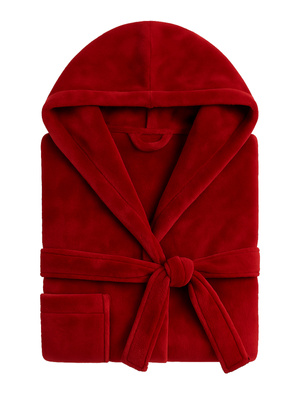 Bordowy miękki szlafrok damski z kapturem Paulo Sestimi – idealny do sauny i spa
