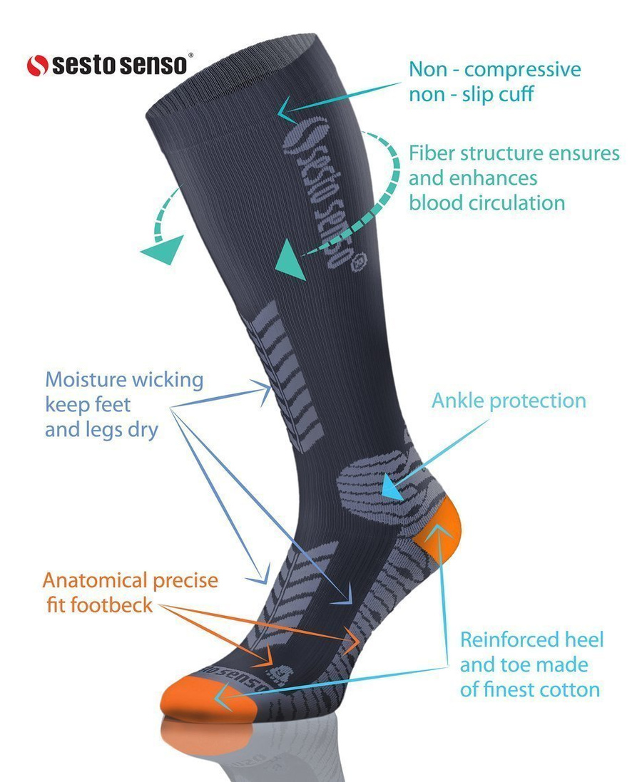 5X Sportowe kompresyjne długie skarpety dla biegaczy