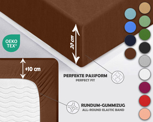Brązowe elastyczne prześcieradło z gumką 80% bawełna Jersey Sesto Senso – komfort snu