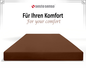 Brązowe elastyczne prześcieradło z gumką 80% bawełna Jersey Sesto Senso – komfort snu