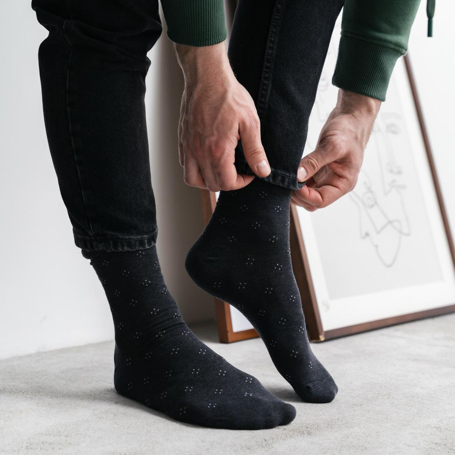 Skarpety garniturowe Wzór 122 niebieski