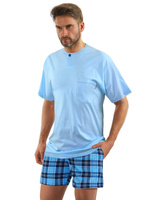 Piżama Męska Krótki Rękaw Krótkie Spodenki